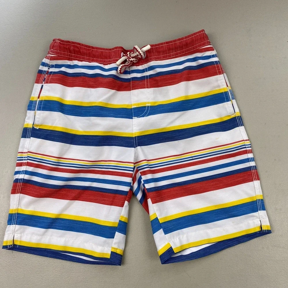 Johnnie O Swim Trunks Boys Youth 10 Hope Town Striped Cayenne Mesh Lined Pockets